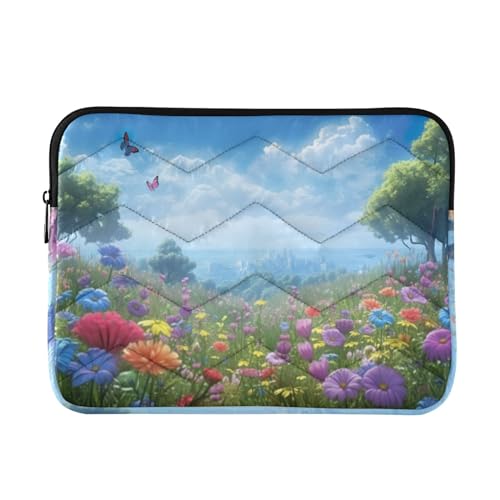 Funda para portátil 13-14 pulgadas con diseño de flores y mariposas