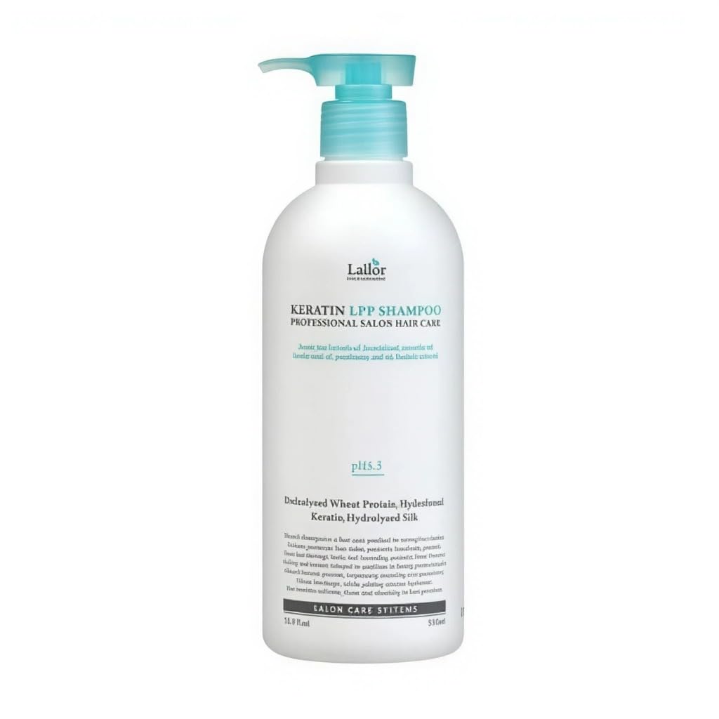 LA'DOR Keratin LPP Shampoo Cheveux 530 ml Shampooing pH Réduit Nettoie Douceur Nourrit Hydrate Cheveux Secs Abîmés Leur Redonnant Leur Vitalité Protéine Blé Protéine Soie