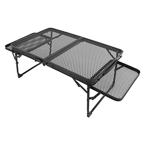 DAUERHAFT Mesa dobrável para churrasqueira, resistente ao calor, alta carga, preta, dobrável, portát
