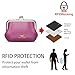 Royal Bagger Retro Kiss Lock RFID Card Holder Coin Purse for Women Genuine Cow Leather Small Lipstick Bag Fashion Mini Key Chain Wallet 3243 (Black)