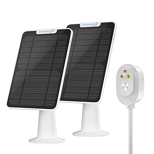 Image of 6W Solar Panel Charger Compatible with Arlo Ultra/Ultra 2/Pro 3/Pro 4/Pro 3 Floodlight Security Camera, Solar Panels Charging IP65 Weatherproof w/ 9.8ft Charging Cable Adjustable Wall Mount, 2 Pack