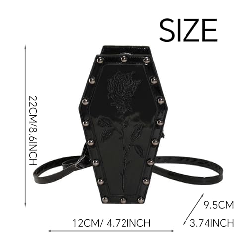 Image of Goth Purse Coffin Halloween Purses Clutch Shoulder Bag Small Crossbody Bag Spooky Horror Cute Wallet
