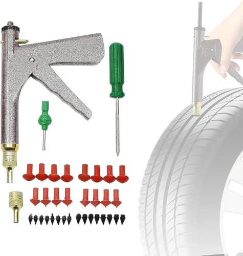 Kit reparation pneu voiture tubeless avec meche pneu crevaison et bouchons champignon – Compatible moto, scooter et auto – Réparation rapide et durable
