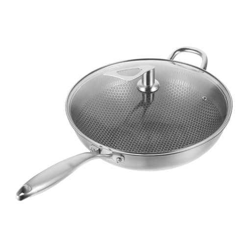 CIYODO Sartén Inoxidable Panal Wok Antiadherente de Uso Diario Cocina