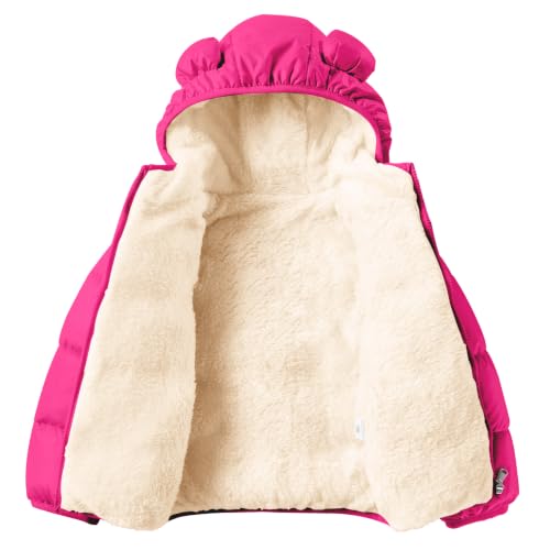 Image of Toddler Boys Girls Thicken Winter Coat Baby Fleece Warm Cute Bear Ear Hooded Jacket Clothes 2024