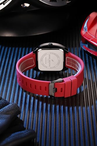 Image of Daniel Hechter Paris Bercy Collection Analog Quartz Watch for Men with Square Dial, Day-Date Display, Crystal Hour Markers and Silicone Strap - DHM1053