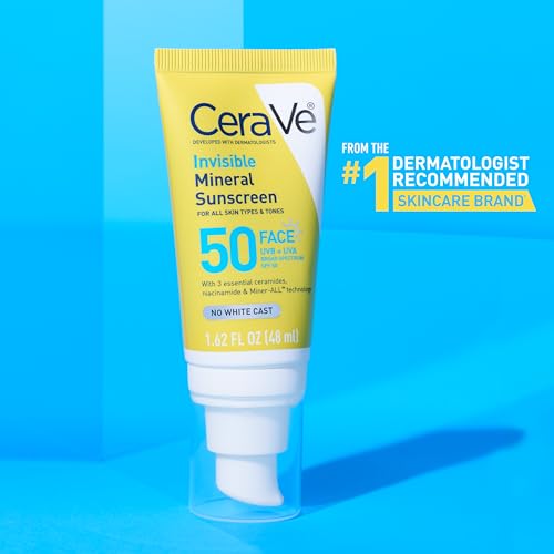 CeraVe Invisible Mineral Sunscreen SPF 50, Face Sunscreen, 1.62oz - image 7