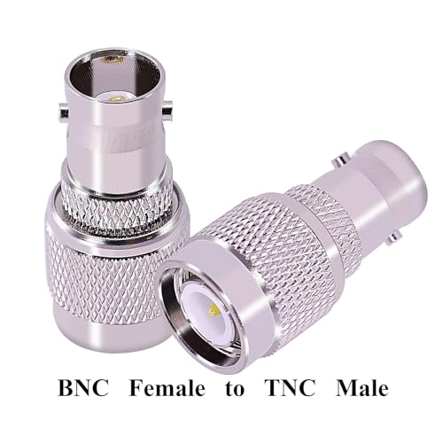 CNARIO 2PCS Adaptador BNC Hembra a TNC Macho coaxial miniatura 5