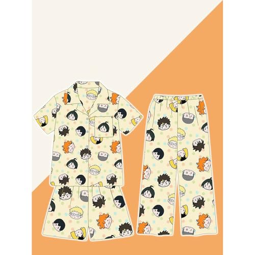 Shoyo Pyjamas, Anime Kozume Kenma/Sugawara Koushi Pajama Set Pants Short Sleeve Anime Sleepwear2