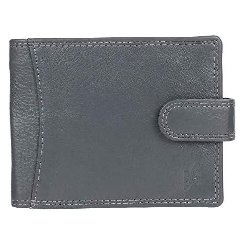 STARHIDE Mens RFID Blocking Tap and Go Wallets Genuine Leather Notecase Wallet Coins and Id Card Holder with Gift Box 730 (Grey) Cover