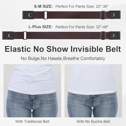 WHIPPY Buckle Free Comfortable Elastic Belt for Women or Men, Buckle-less No Bulge No Hassle Invisible Belts4