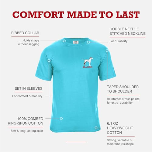 SEA DOG Ocean is Calling Vintage Graphic T-Shirt,Garment Dyed 100% Ringspun Cotton,Relaxed Fit, Printed in USA4