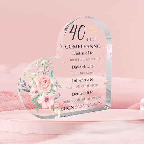 Regalo 40 Anni Donna Regalo Donna 40 Anni 40 Anni Di Compleanno Donna Decorazioni In Acrilico Idee Regalo Donna Compleanno Regalo Compleanno Donna Regalo Amica Compleanno Regalo Amica Compleanno