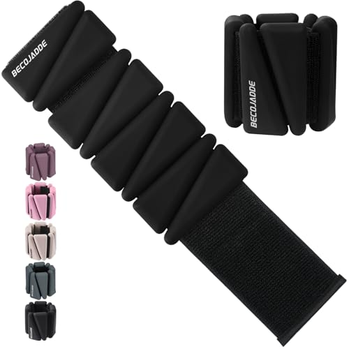 Image of BECOJADDE Ankle Weights Set of 2 (1 lb /2 lb /3 lb Each) Adjustable Wrist Weights for Women Men Wearable Arm Leg Weight for Pilates, Running, Walking, Workout, Yoga