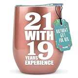 40th Birthday Gifts Women Unique 12 Ounce 21 with 19 Years Experience Gifts Wine Glass 40 Year Old Birthday Gifts for Women 40th Birthday Decorations Women 40th Birthday Gift Ideas Over The Hill Gifts