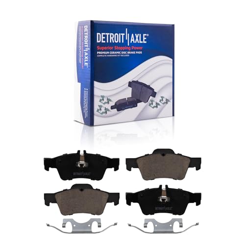 Image of Detroit Axle - 8pc Brake Kit for Mercedes-Benz CLS500 CLS550 E550, Drilled and Slotted Disc Brake Rotors Ceramic Brakes Pads with Hardware Replacement : 12.99 inch inch Front and 11.81 inch inch Rear Rotor