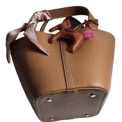 Women's Bucket Shoulder Bag – PU Leather Multifunctional Purse with Lock Design, Cute Fashion for Shopping Work Travel3