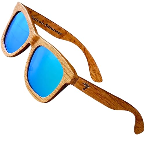 Image of Wood Sunglasses | Polarized | Vintage Wooden Frame | 100% UVA /UVB Protection | Bamboo Case | Men Women