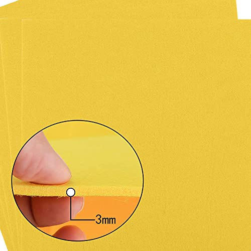Image of Savita 5Pcs 10x9 Inch 3mm Thick Felt Sheets, Stiff Felt Hard Craft Fabric Squares for Kids DIY Crafts Patchwork Embroidery Sewing Crafting Project (Yellow)