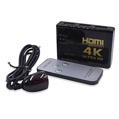 Image of Tobo 3 Port in 1 Out 4K HDMI Switch Switcher Hub with Remote Control Ultra HD - TD-471H