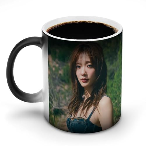 田村保乃 たむら ほのカップ グラス 二重構造 熱で色が変わるマグカップ コーヒーカップ 温感変色マグカップ カスタムメイド コーヒーカッ ハンドル磁器 ウォーターカップ ド 陶器 耐熱 湯飲み マグ