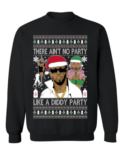 ALLNTRENDS There Ain't No Party Like a Diddy Party Viral Music Meme Ugly Christmas Sweatshirt