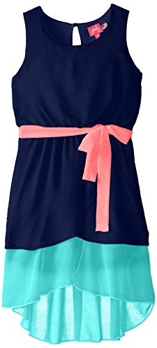 ZUNIE Big Girls' Colorblock Dress with Contrast Sash