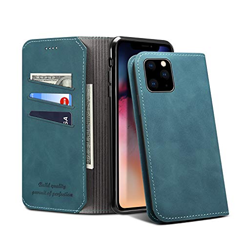 iPhone 11 Pro case,Case For iPhone XI Pro Wallet Case (2019 5.8"),PU Leather Case Wallet with [Kickstand&Card Slots]Magnetic Flip Cover for Men/Women-Green