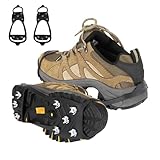 Nizirioo Schuhspikes Schuhkrallen, Spikes Für Schuhe Schuhspikes Mit 8 Edelstahl Zähne Spikes Steigeisen Für Bergschuhe Schneeketten Spikes Für Wandern, Trekking, Schnee, EIS, Winter Outdoor