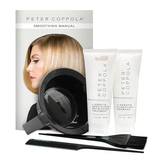 PETER COPPOLA Keratin Hair Treatment Kit - At Home Keratin Treatment - Straightens and Smooths All Hair Types - Includes Treatment, Shampoo, Bowl, Brush & Comb