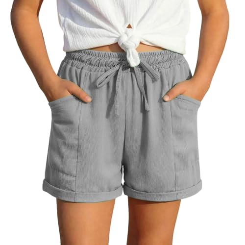 Pantalones Cortos Casuales para niñas con múltiples Bolsillos, Cintura elástica, cómodos y a la Conjunto Ideal para Jugar en Verano. de Mezcla Fresca