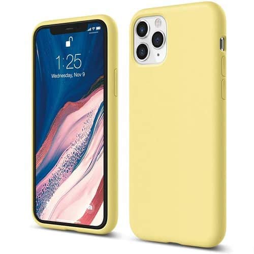CABLEPELADO Funda Silicona iPhone 11 Pro MAX Textura Suave (Amarillo Claro)