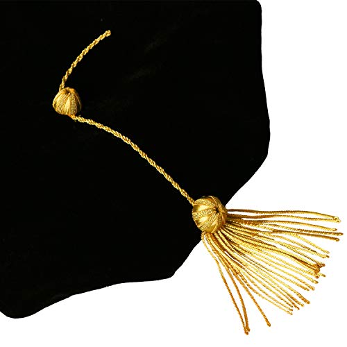 OSBO GradSeason Graduation Doctoral Tam 8-Sides Black Velvet with Gold Bullion Tassel