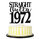 PALASASA Straight Outta 1972 Cake Topper -Cheers to 50 Years - 50 and Fabulous Cake Topper,Black...