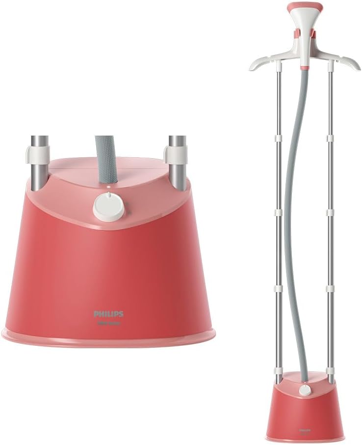 PHILIPS Standing Garment Steamer STE1020/40-1800 Watts, 1.8 LTR Water Tank, Refresh Woolens with Upto 36 gm Steam Output, Adjustable Double Pole- No Burns Guaranteed from World's No.1 Ironing Brand