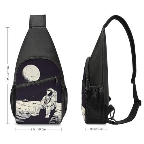 Morrales tipo bandolera Astronauta en la Luna blanco miniatura 2