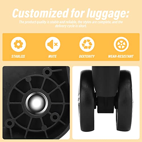 Luggage Suitcase Wheels, 1Pair Swivel Wheel Replacement Luggage Travel Suitcase Wheels Plastic Bearings Repair Set3