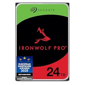 Seagate IronWolf Pro 24TB, NAS Interne Festplatte HDD, 3.5 Zoll, 7200 U/Min, CMR, 256 MB Cache, SATA 6 GB/S, inkl. Data Rescue Service (ST24000NTZ02)