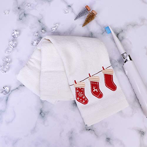 Toalhas de mão de Natal Amosfun com estampa de meias de Natal, toalha de banheiro para rosto de mão,