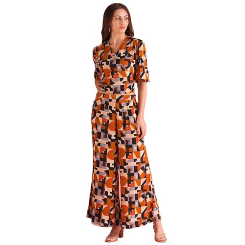 Image of Globus Women Blue Paisley Print Co-Ord Set with Top and Palazzo-3638348001