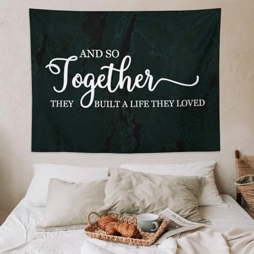 Tapiz estético con frase inspiradora en inglés para renovar la decoración del hogar 5