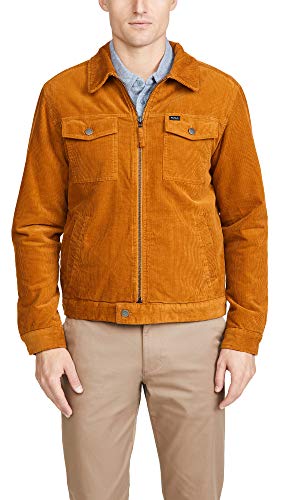 RVCA Men's Easy Corduroy Sherpa Jacket Orange Large