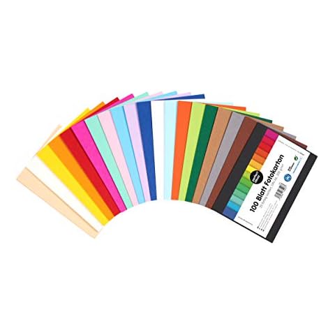 perfect ideaz 100 Sheets Coloured Art Paper, Card Stock, A6 Size Construction Paper (4.13 x 5.83 in), Photo Carton in 20 Different Solid-Colours, 300 g/m² Quality Sheets, Clay Drawing Card for Crafts Cover
