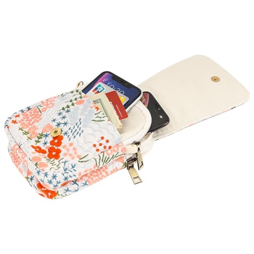 Image of SILKAREA Embroidered Cute Mini Crossbody Bag for Women Small Handbags Wristlet Wallet Bag Cell-phone Pouch Coin Purse