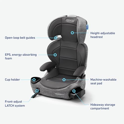 Graco TurboBooster 2.0 LX Highback Booster Seat with Latch System, Gannon; Infant to Toddler Transition car seat, Safe & Comfortable - Thumbnail 6