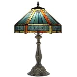 HZYFFYU Tiffany Lamp Stained Glass Table Bedside Reading Light W12H19 inch