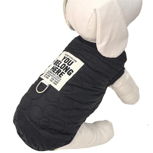 ISUPY 犬服 ジャケット 秋冬 ボア 厚手 かわいい 防寒コート あたっか dカン付き ドッグウェア パーカー 小型犬 中型犬 ワンちゃん 洋服 猫服 着脱簡単 部屋着 散歩着 お出かけ (XS,ブラック)