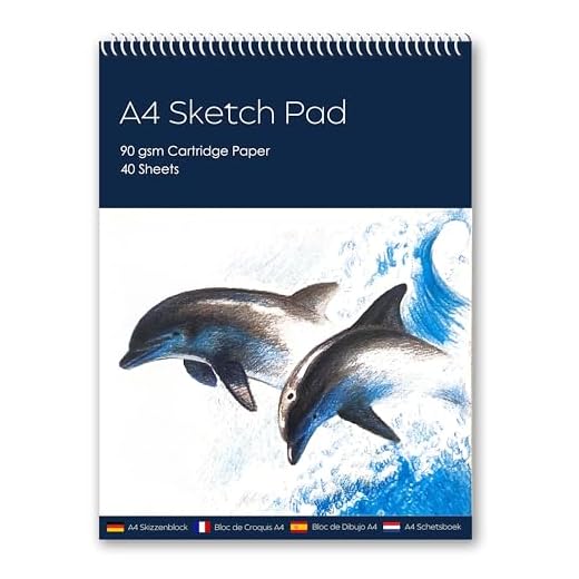 A4 Sketch Pad for Artists,Spiral Bound Art Sketch Book - Perfect for Painting, Drawing and Sketching, 90 GSM White Cartridge Paper,40 Sheets
