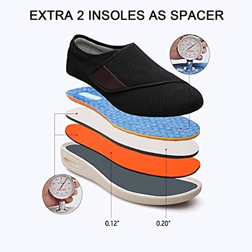 Diabetic Shoes for Swollen Feet,Men Women Swollen Feet Obese Large Shoes,Comfort Elderly Orthopaedic Shoe Extra Wide Health Preventive Shoes (A 36 EU) (A 47 EU)4