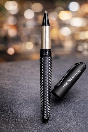 Image of Customized Metal Ballpoint Pen with Free Name Engraving | Premium Personalized Pen for Office, Gifting & Professionals (White,Black)